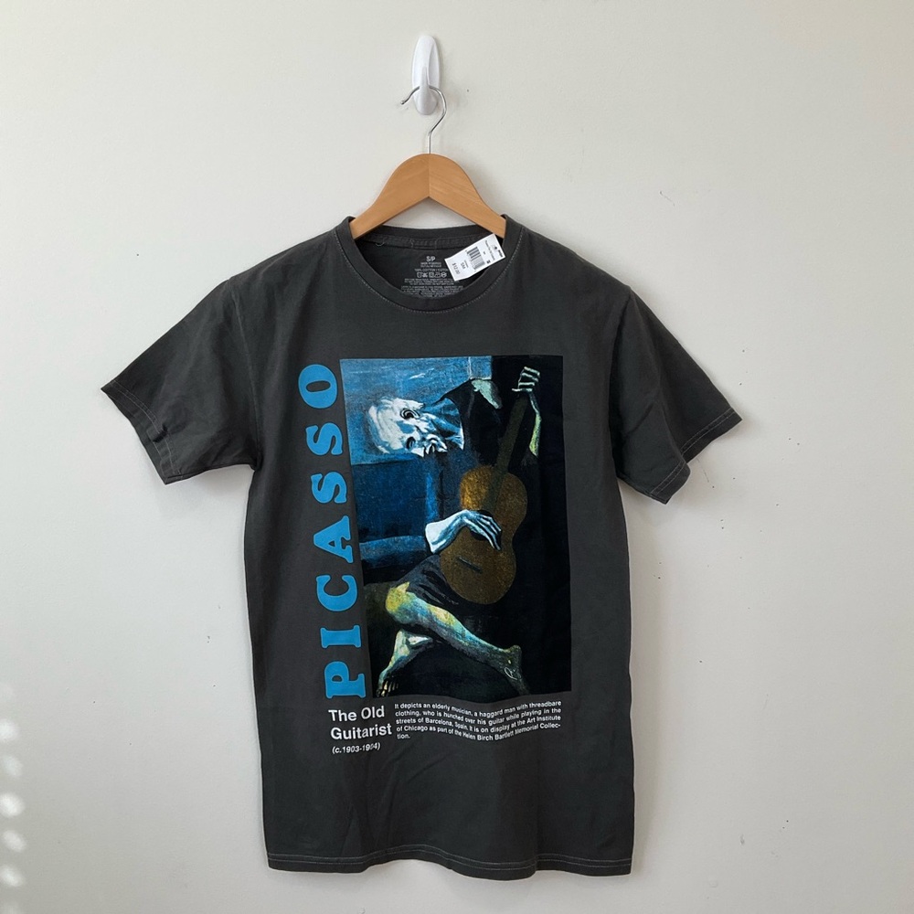 Picasso T shirt Gray Small the old guitarist crewneck short sleeves new